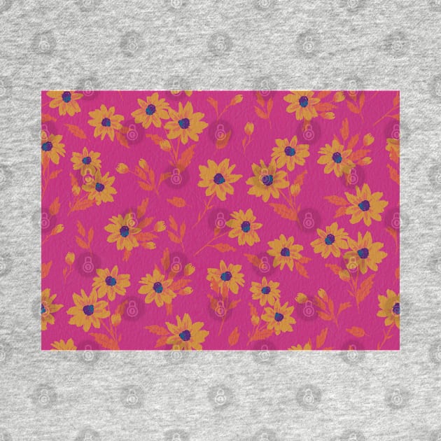 The cute flower pattern in pink and yellow, orange and blue colours by marina63